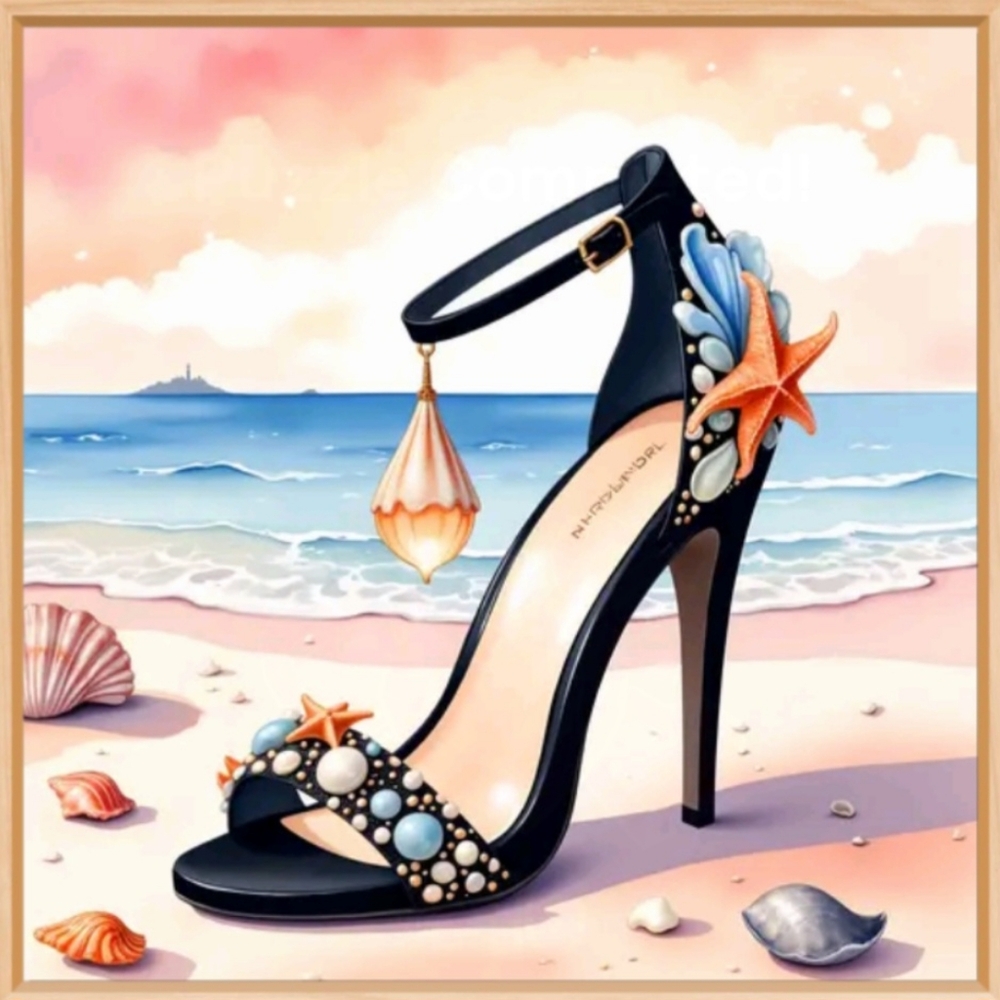 NIB SEXY BLACK PATENT STILETTOS ANKLE STRAP SANDALS 6 💝 🎁 - Picture 5 of 7